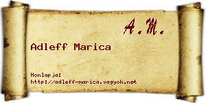 Adleff Marica névjegykártya